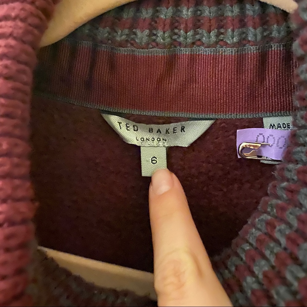 Ted Baker Red Sweater Button Zip Jacket - image 2